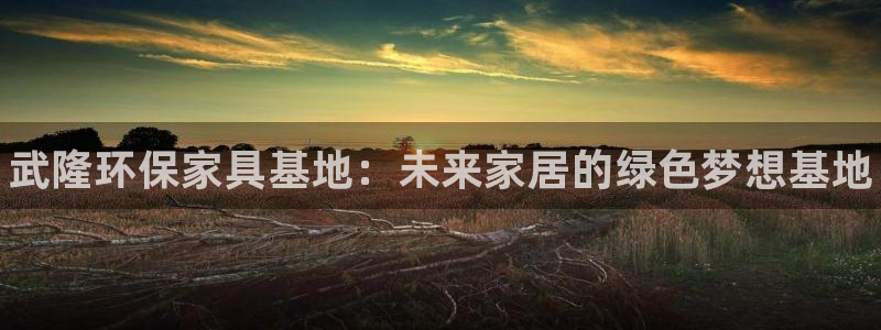 杏耀平台开户：武隆环保家具基地：未来家居的绿色梦想基地